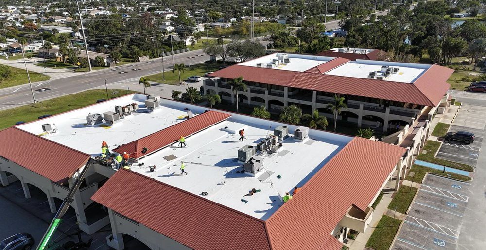 Commercial roofing project by Hunter Construction